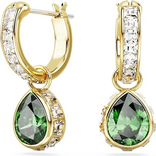 Swarovski-Stilla-Drop-Earrings-Gold-Transparent-Green